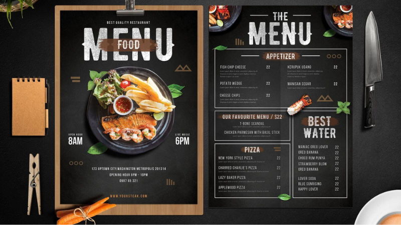 menu đồ ăn